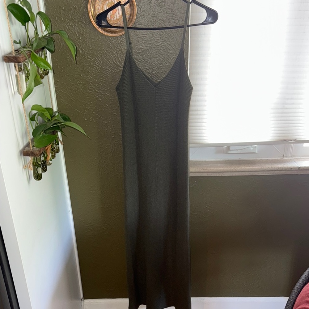 Elegant Olive Green Dress